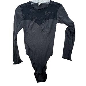 Vintage Y2K Made In Austria Wolff 1 Piece Bodysuit LS Top Women's XS Grunge Goth